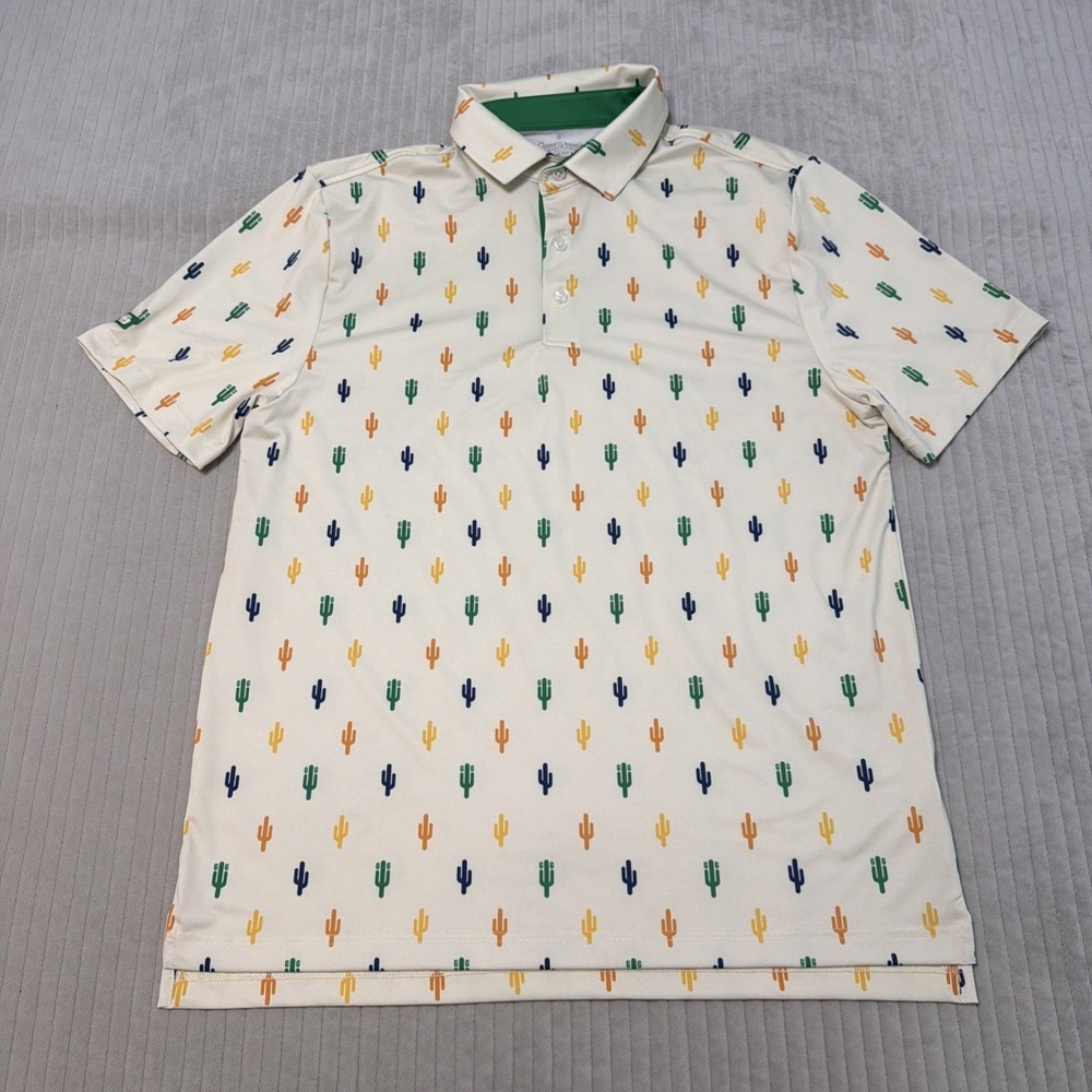 Good Good Polo Shirt Mens Medium Cactus AOP Golf Fighting For Par